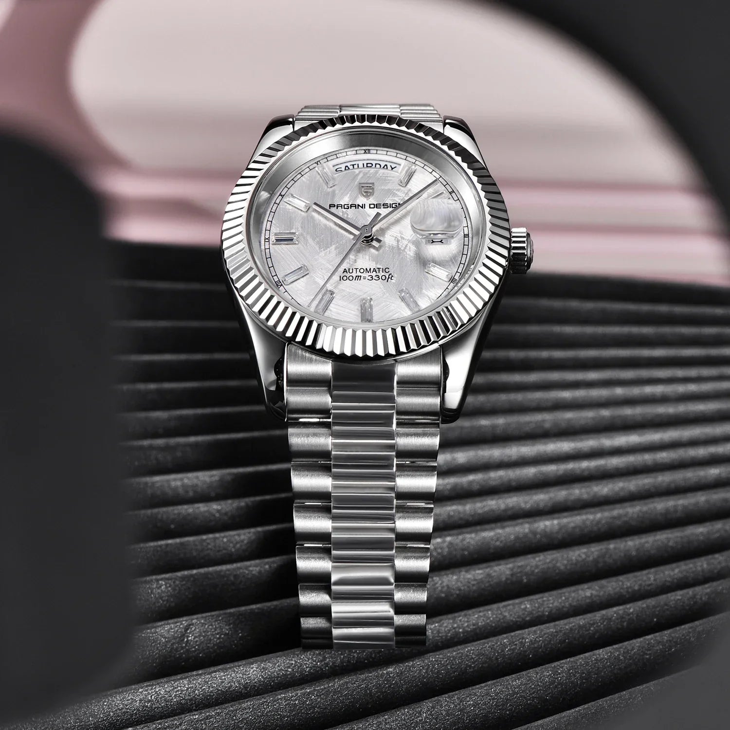 Montre Automatique en Acier Inoxydable pour Homme | Affichage Jour-Date