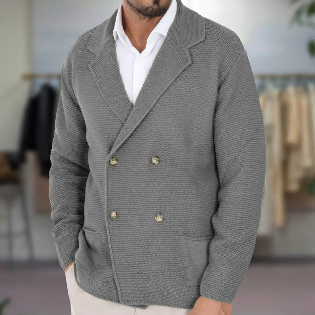 Blazer Tricoté à Double Boutonnage pour Homme | Blazer Respirante à Coupe Ajustée