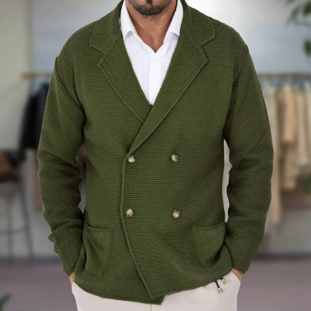 Blazer Tricoté à Double Boutonnage pour Homme | Blazer Respirante à Coupe Ajustée