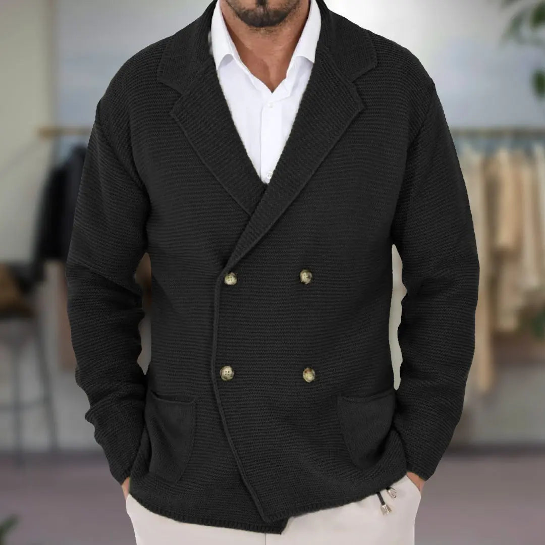 Blazer Tricoté à Double Boutonnage pour Homme | Blazer Respirante à Coupe Ajustée