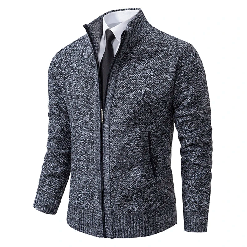 Pull Zippé Slim Fit en Maille pour Homme | Pull d’Hiver Élégant à Col Montant