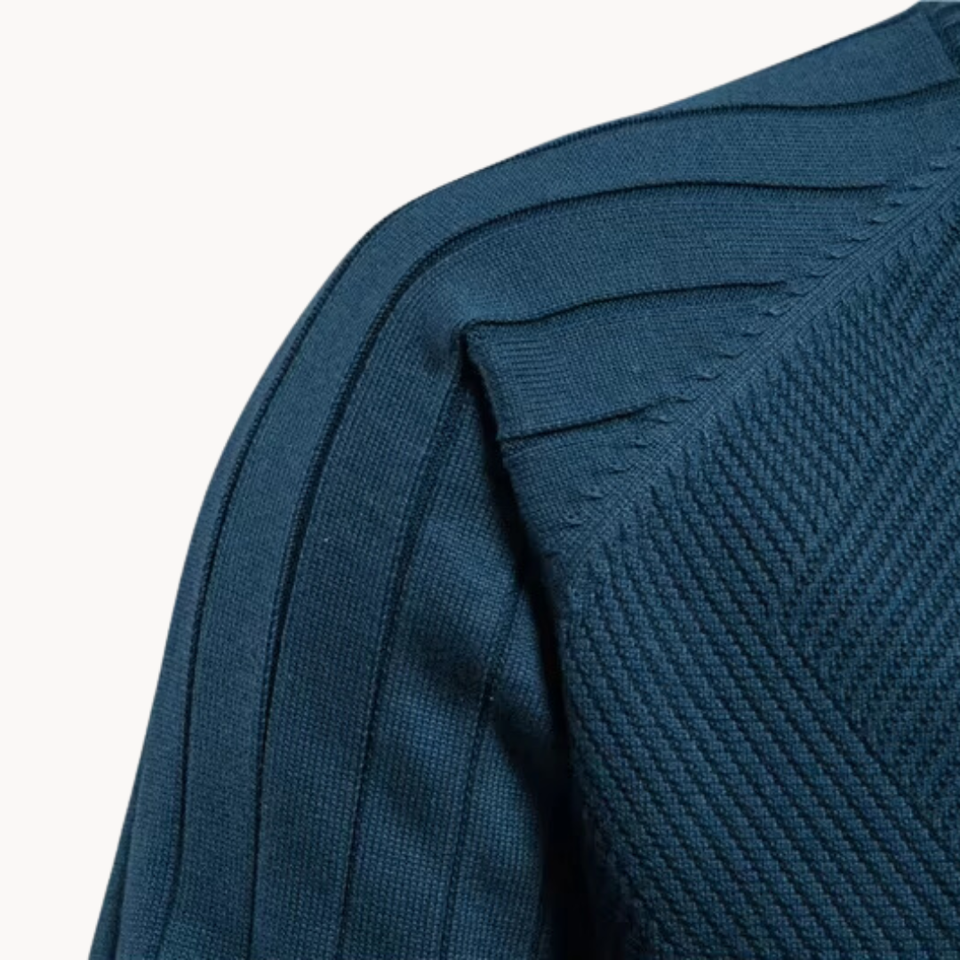 Cardigan Zippé en Maille Texturée pour Homme | Pull d’Hiver Décontracté à Col Montant