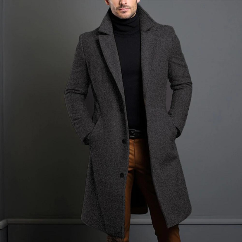 Manteau Long Croisé pour Homme | Trench Chaud d’Hiver