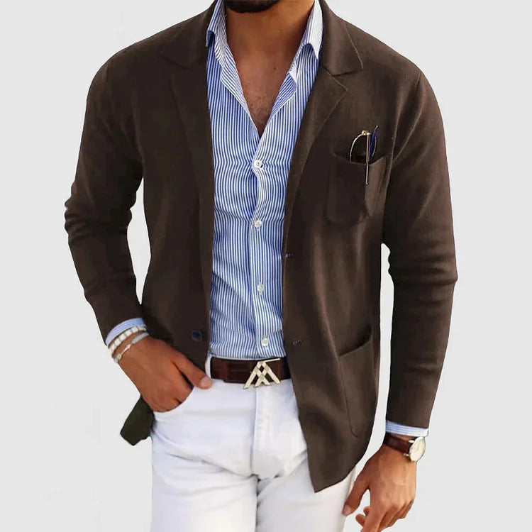 Veste Blazer Légère en Maille d’Hiver pour Homme | Veste Cardigan Coupe ajustée