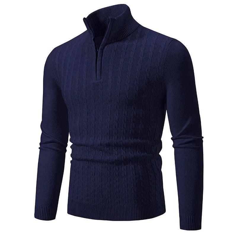 Pull d’Hiver Léger à Demi-Zip pour Homme | Pull en Maille Slim Fit Chaud