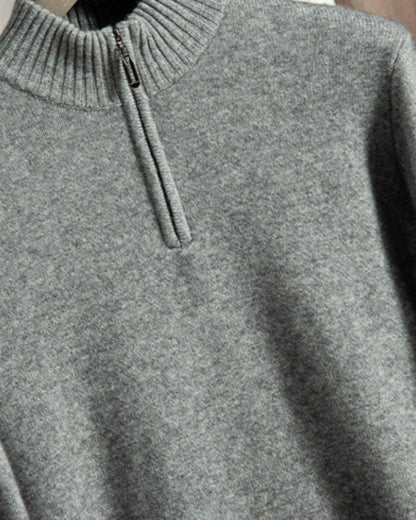 Pull d’Hiver à Demi-Zip pour Homme | Pull en Maille Chaud et Confortable