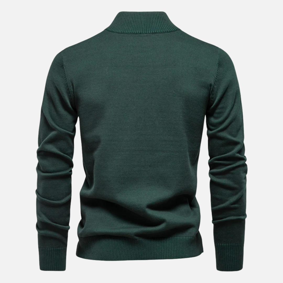 Pull en Maille à Demi-Zip pour Homme | Pull d’Hiver à Col Montant Chaud