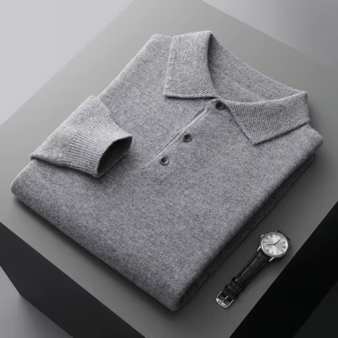 Pull Polo d’Hiver à Manches Longues pour Homme | Pull en Maille Confortable