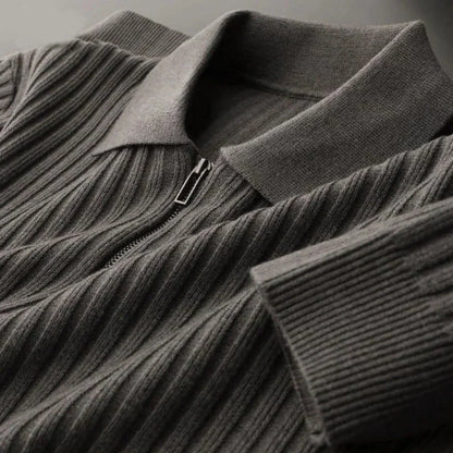 Pull en Maille Côtelée à Demi-Zip pour Homme | Confortable & Chaud