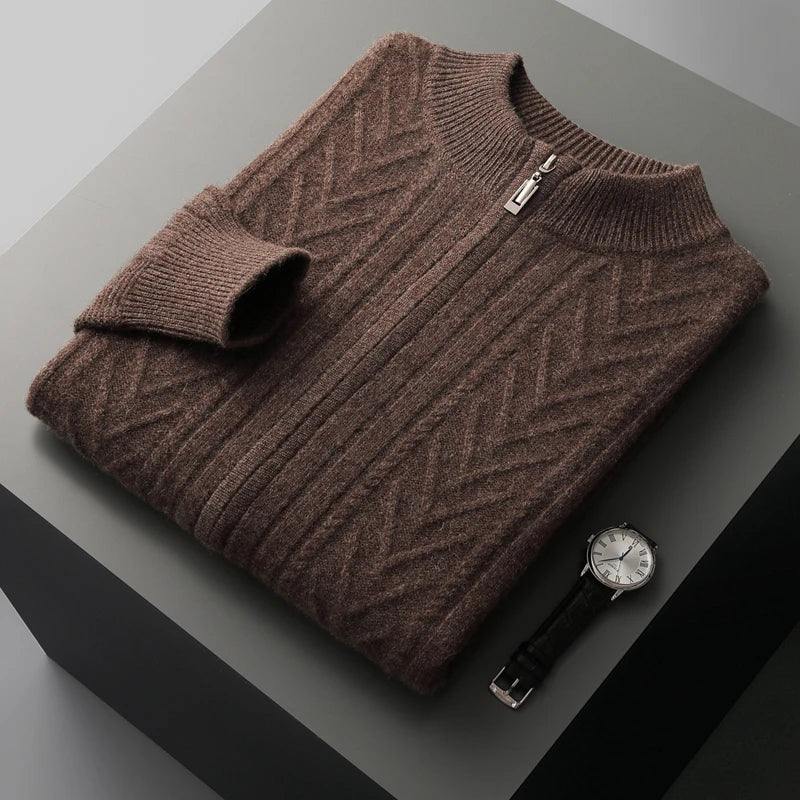 Cardigan d’Hiver Chaud avec Fermeture Éclair pour Homme | Doux & Confortable