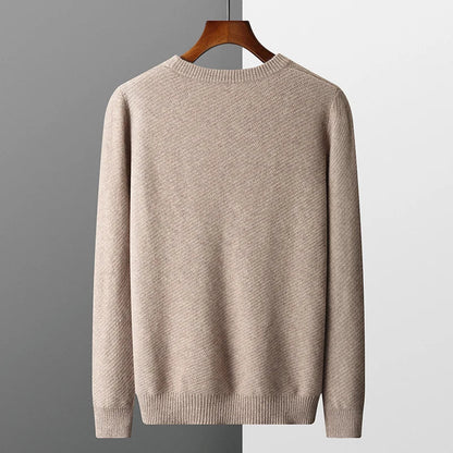 Pull Décontracté à Col Rond pour Homme | Pull Classique en Maille d’Hiver Chaud