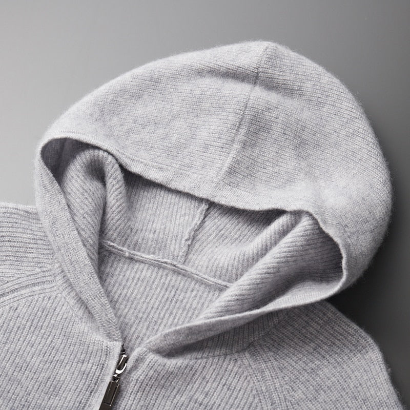 Sweat à Capuche Zippé Chaud pour Homme | Pull d’Hiver en Maille