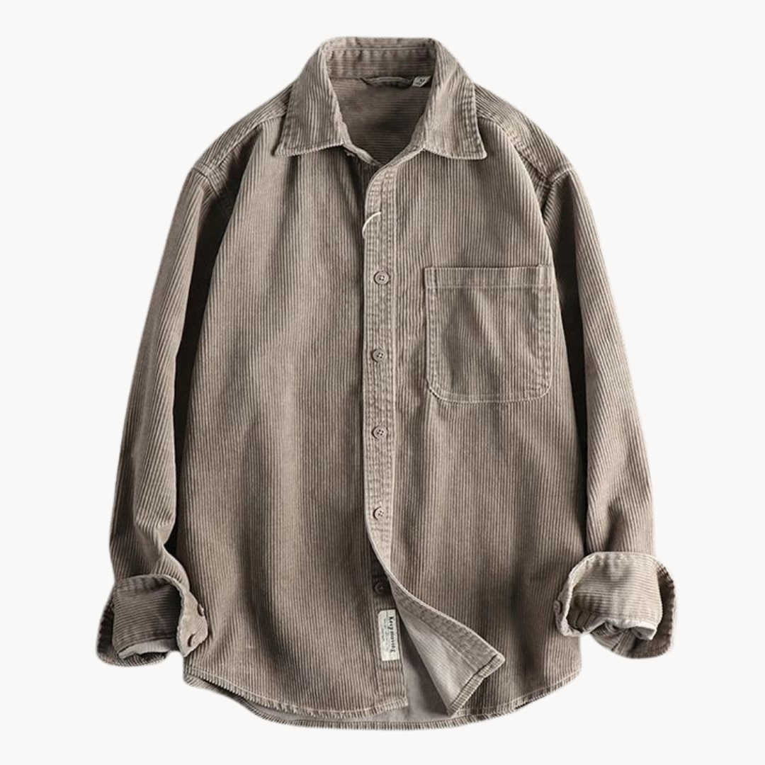 Surchemise à Manches Longues en Velours Côtelé pour Homme | Veste d’Extérieur Chaude