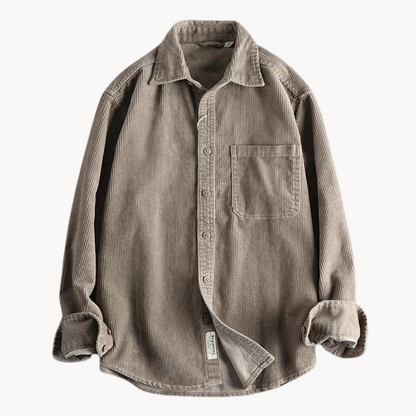 Surchemise à Manches Longues en Velours Côtelé pour Homme | Veste d’Extérieur Chaude