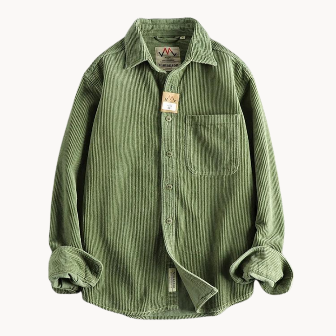 Surchemise à Manches Longues en Velours Côtelé pour Homme | Veste d’Extérieur Chaude