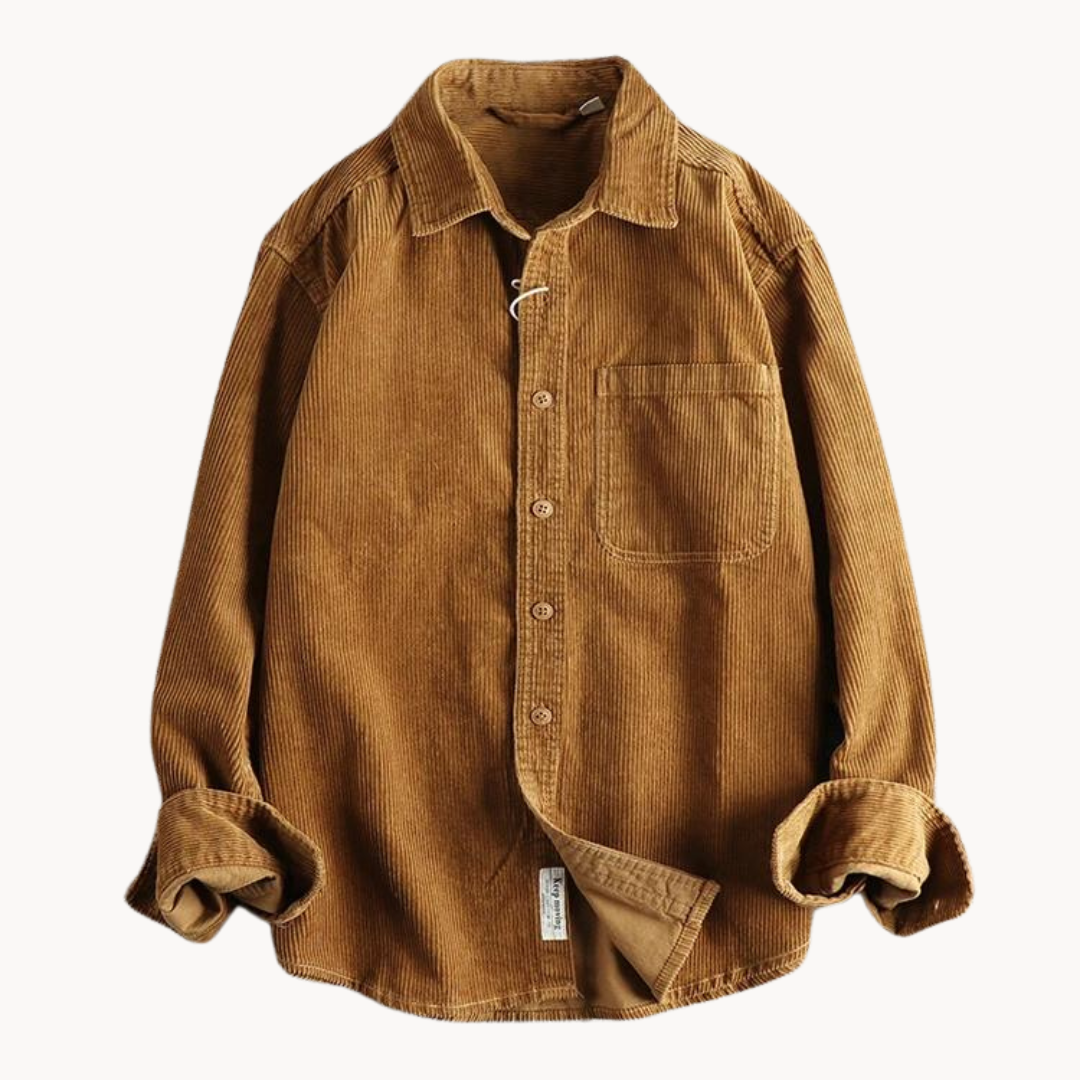 Surchemise à Manches Longues en Velours Côtelé pour Homme | Veste d’Extérieur Chaude