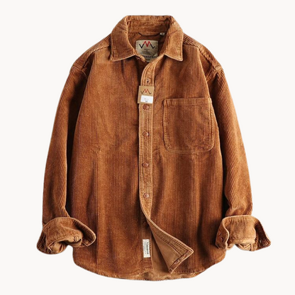 Surchemise à Manches Longues en Velours Côtelé pour Homme | Veste d’Extérieur Chaude