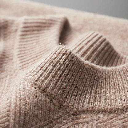 Pull à Col Rond en Maille à Motif Losanges pour Homme | Pull d’Hiver Chaud et Confortable