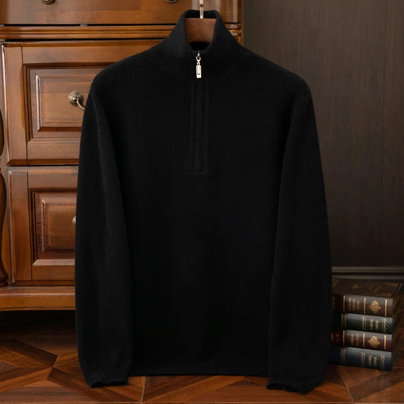 Pull Chaud en Maille à Demi-Zip pour Homme | Pull d’Hiver Confortable à Manches Longues