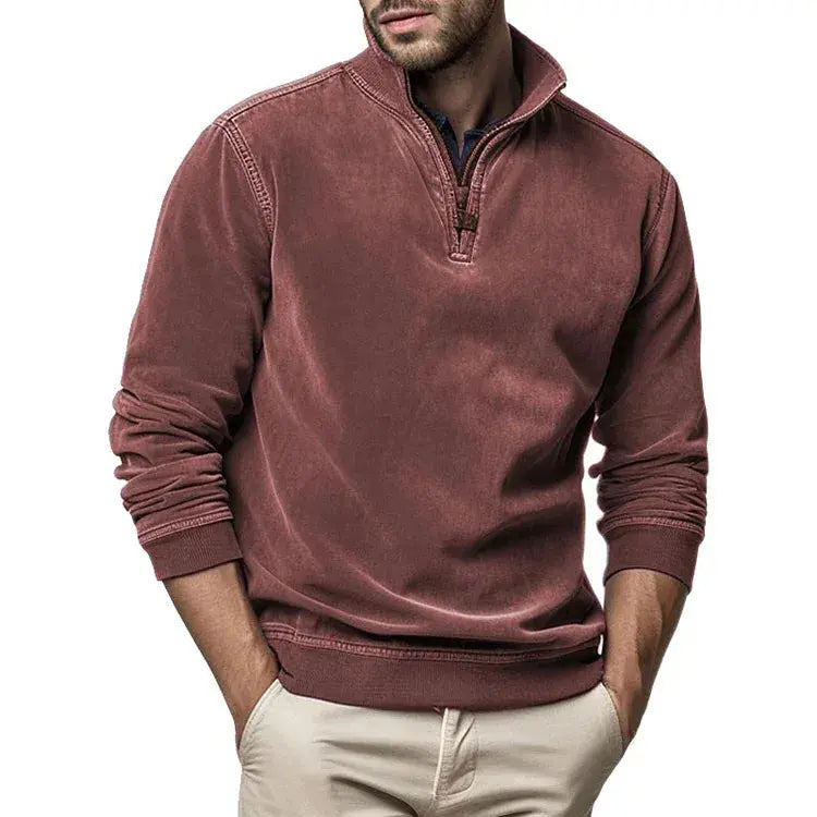 Pull à Demi-Zip à Manches Longues pour Homme | Pull Slim Fit Chaud et Confortable