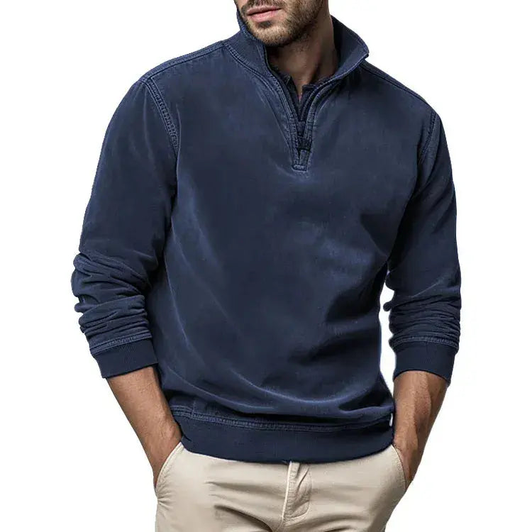 Pull à Demi-Zip à Manches Longues pour Homme | Pull Slim Fit Chaud et Confortable
