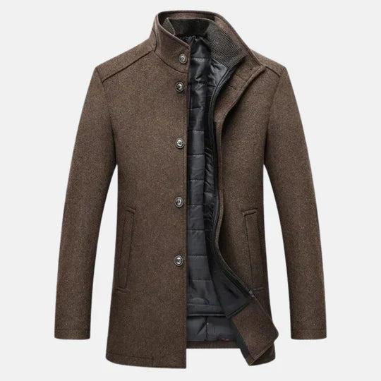 Trench Long d’Hiver à Boutons pour Homme | Manteau Épais Chaud et Élégant