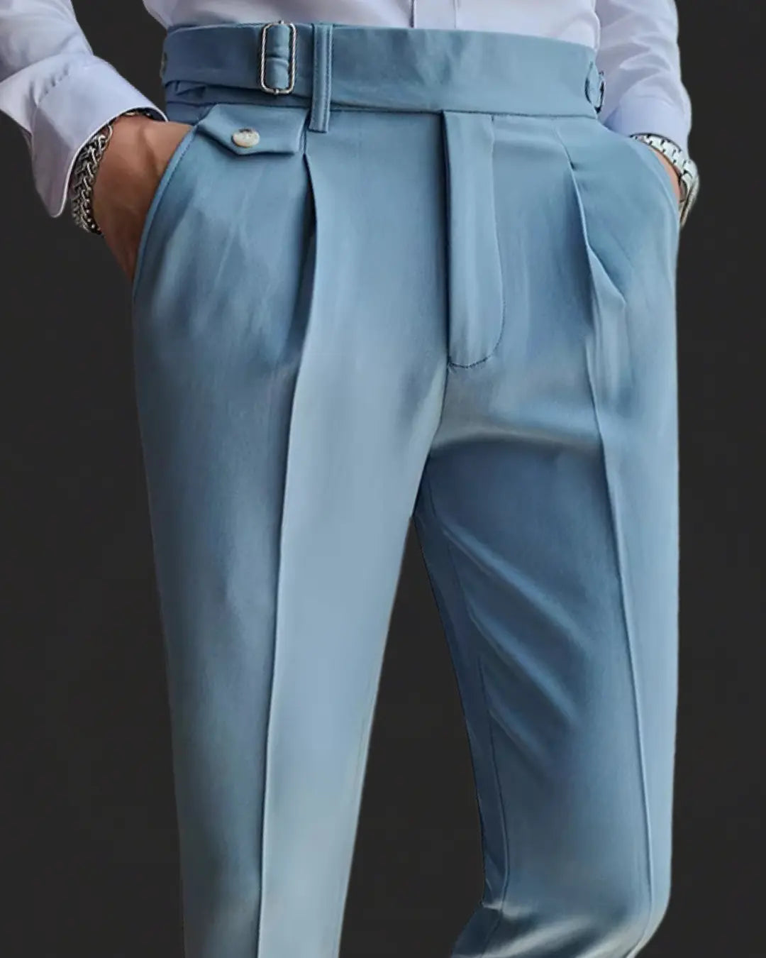 Pantalon de Costume Plissé pour Homme | Pantalon Habillé Slim Fit