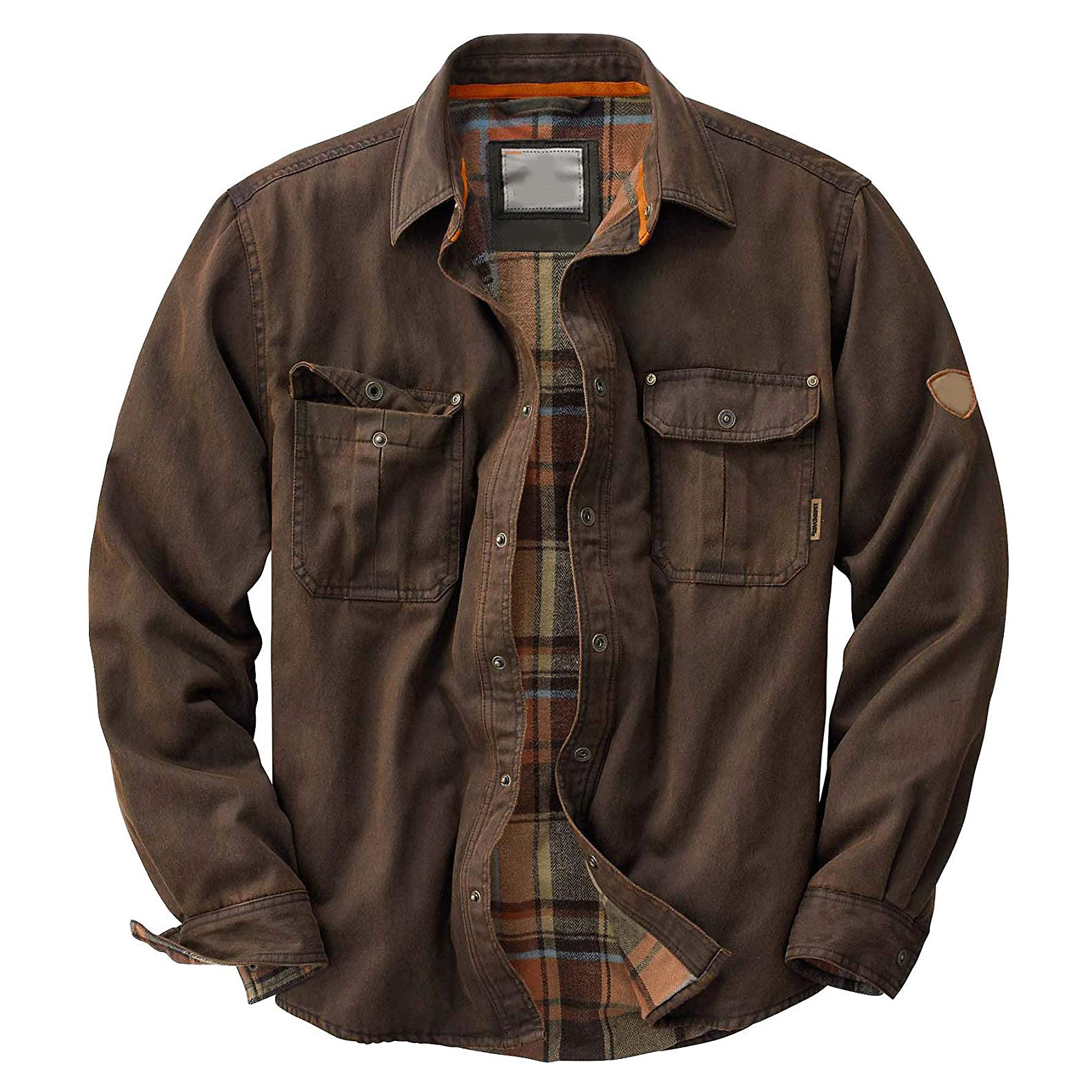 Surchemise à Boutons pour Homme avec Doublure à Carreaux | Veste-Chemise Décontractée d’Hiver