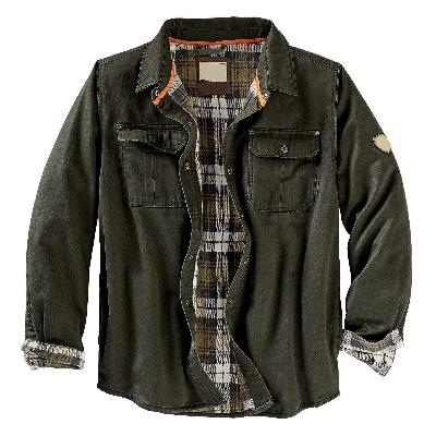 Surchemise à Boutons pour Homme avec Doublure à Carreaux | Veste-Chemise Décontractée d’Hiver