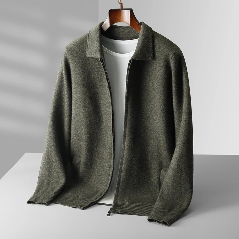 Cardigan Zippé à Col pour Homme en Maille | Pull d’Hiver Doux et Confortable